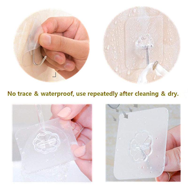 Multifunctional Wall Stick Hooks Magic Paste Kitchen Bathroom Wall-Mounted Towel Hanger Ceramic Tile Glass Stick Hook