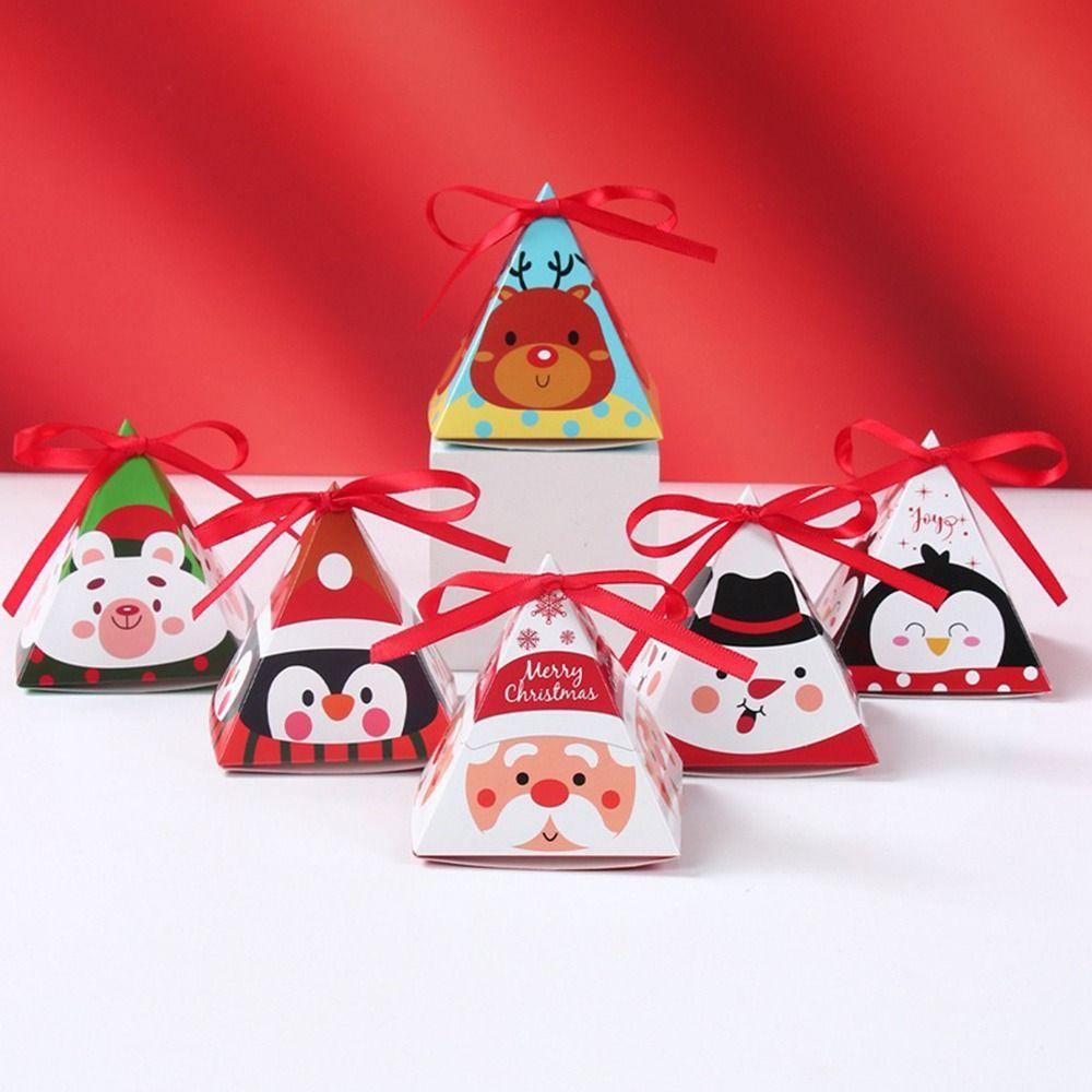 Forme Triangle Boîtes Triangulaires de Noël Boîte à Bonbons Ornement Design Décoration de Noël Boîte Décorative Emballage Cadeau