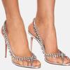 Fashion Fashion Women's High Heels Sandals PVC Transparent Sandals Sexy Pointed Toes Party Nightclub Sandals for Women Rhinestones Pumps