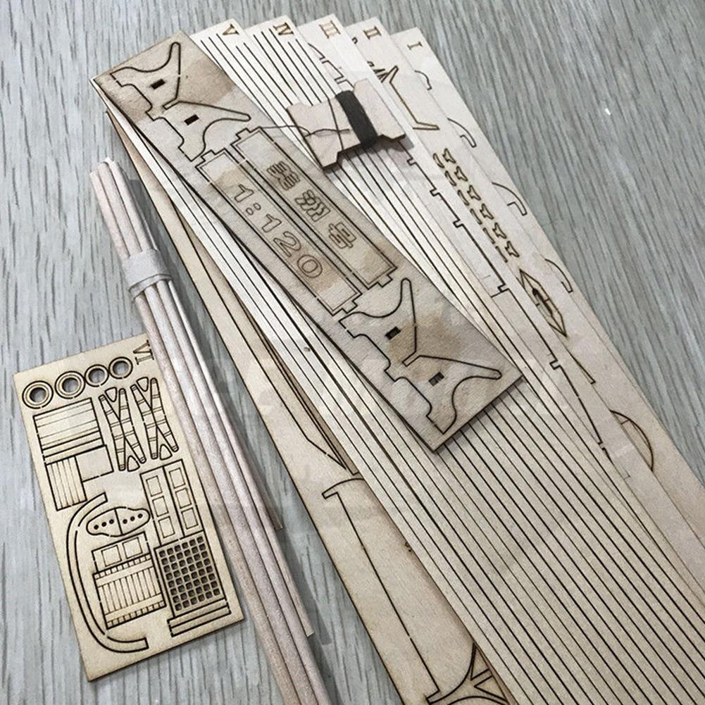 1:120 DIY Wooden Assembly Sailing Ship Model Classic Sailing Boat Laser Cutting Process Puzzle Toys