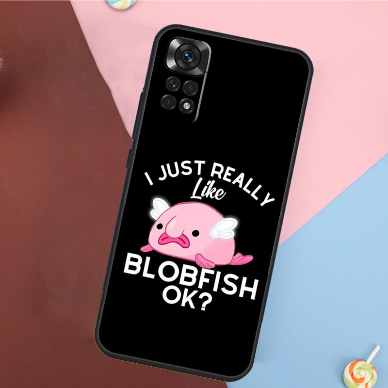 Cute Blobfish Cover For Xiaomi Redmi Note 13 Pro 14 12 11 9 10 9S 10S 11S 12S Redmi 10C 12C 13C 14C Case