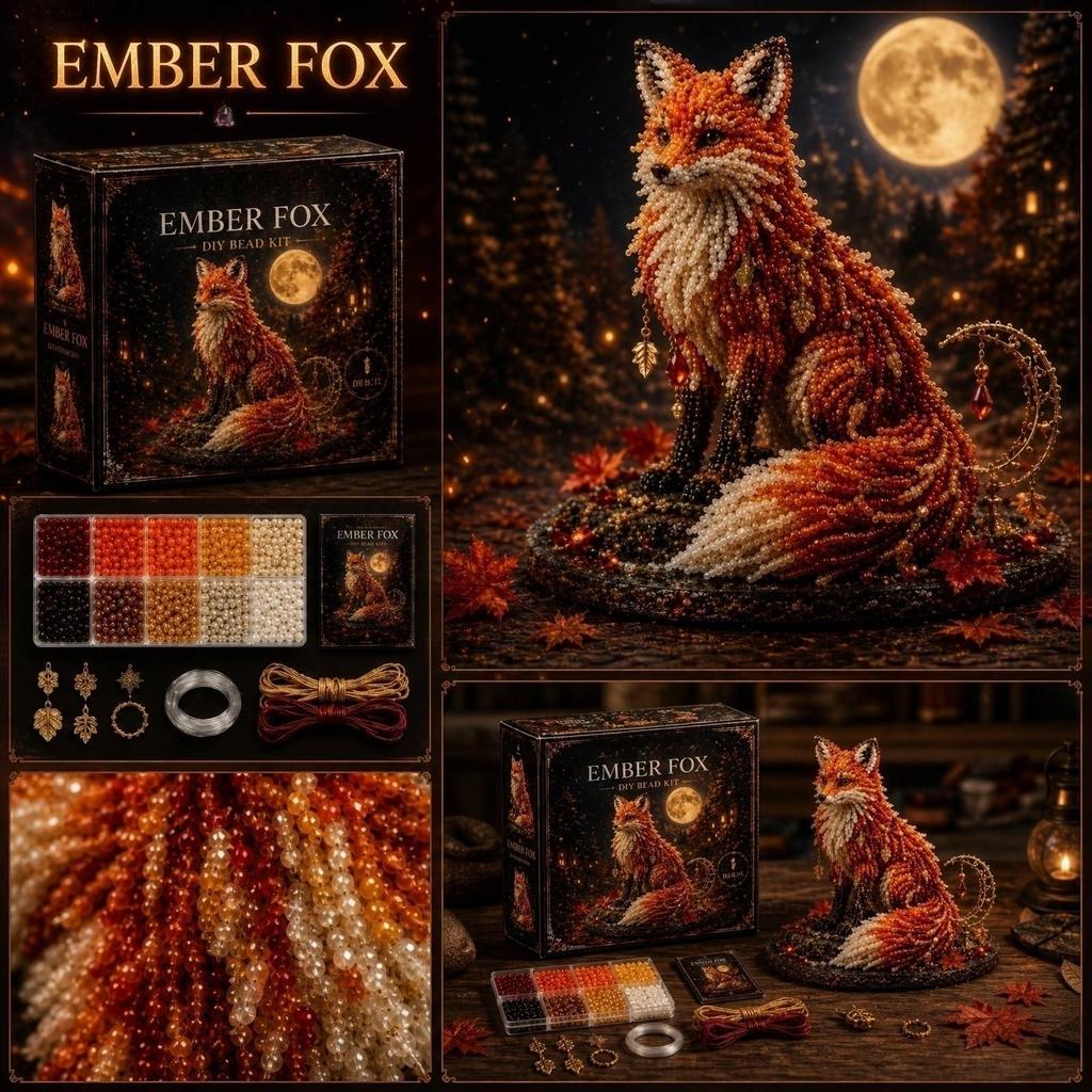 Kit de Manualidades de Cuentas de Zorro DIY para Adultos Principiantes Set de Cuentas de Animales Proyecto de Arte Creativo Hecho a Mano con Instrucciones Detalladas y Accesorios
