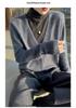 Autumn & Winter V-Neck Mink Velvet Women's Knit Cardigan - Loose, Slimming, Marled Yarn Sweater Top, Fashionable Outerwear