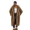 Womens Long Faux Fur Coat Blazer Collar Fall 2025 Plus Size S-XXL