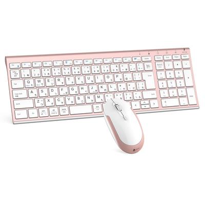 iClever Wireless Keyboard and Mouse Japanese Wireless Keyboard and Mouse USB Rechargeable Keyboard with Numeric DPI Compatible with Windows and Set,