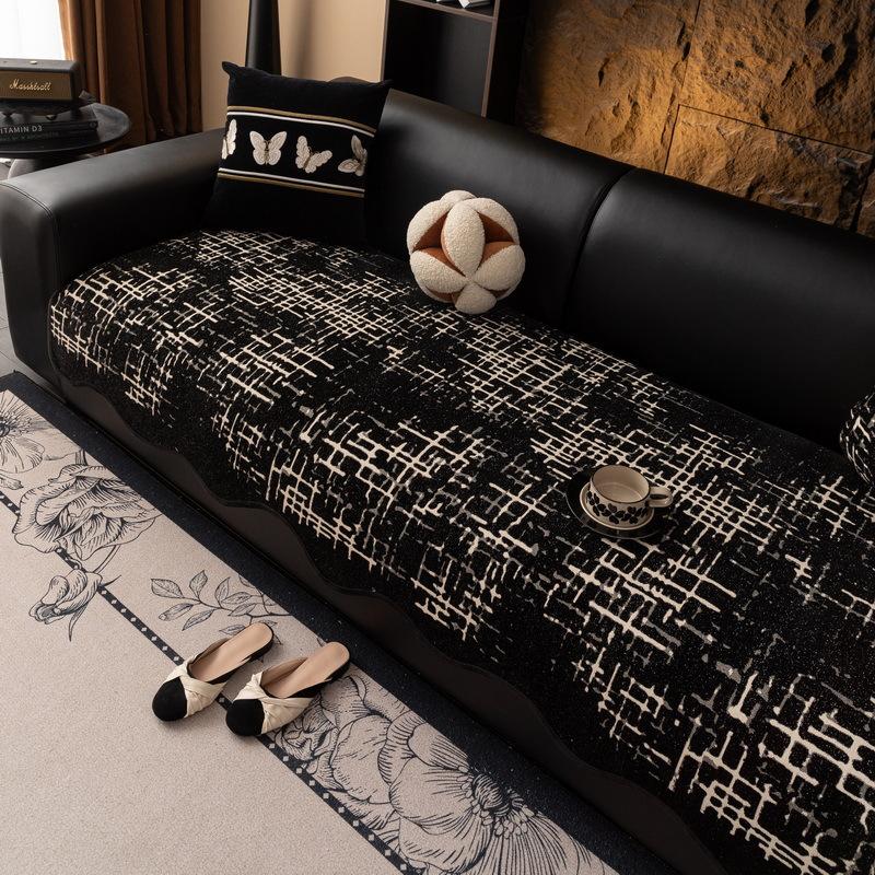 

Premium Leather Sofa Cushion Chenier New Four-Season Universal Fixed Non-Slip Straight Row Seat Cushion Cover Cloth Cover 90*70cm