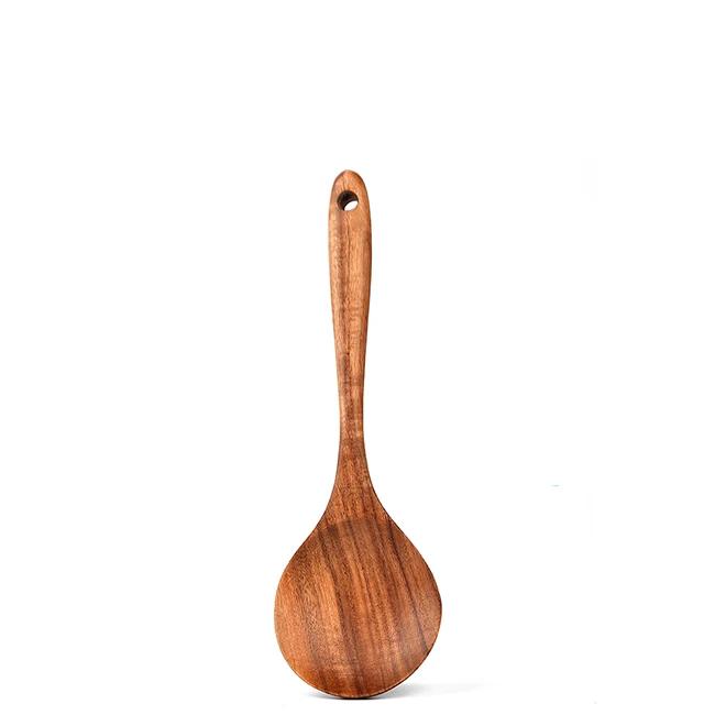 1/7Pcs Wooden Cooking Utensils, Kitchen Utensils for Nonstick Cookware - Turner Soup Spoon Spatula Strainer
