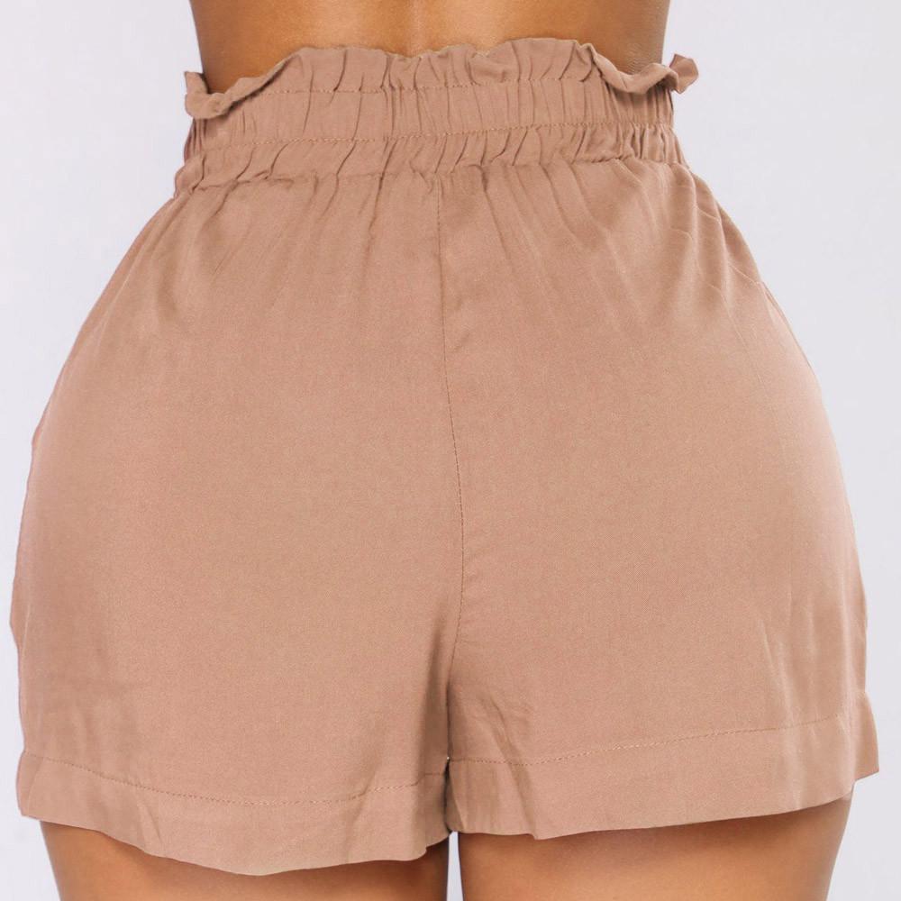Elastic Waist Pocket Shorts Pants 