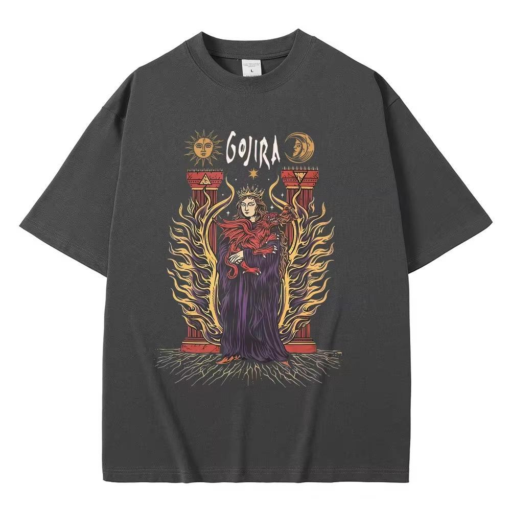 Metal Rock Band Gojira Merch Tshirt Magma T Shirt Fortitude Tshirt Unisexs Women Fashion Oversized Tshirt Cotton Vintage T Shirt