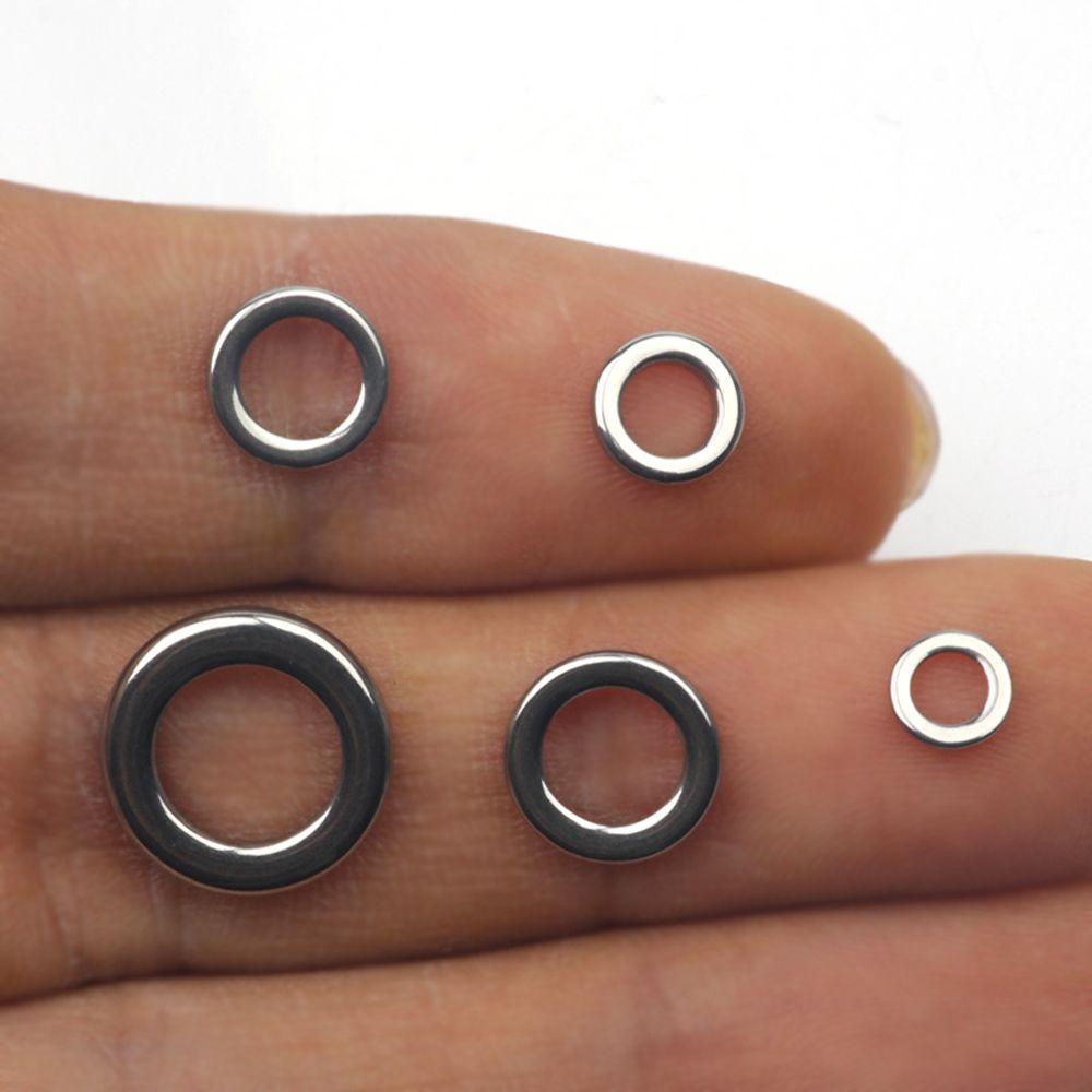 Fishing Tackle 304 Stainless Steel Lead Jigging Snap Split Rings Tackle Connector Fishing Rings