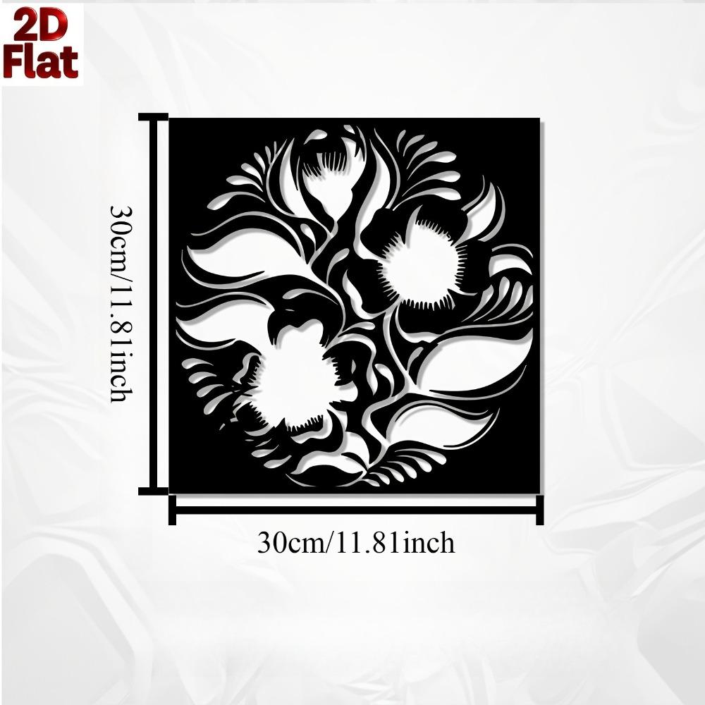 

1pc Floral Metal Wall Art, Exquisite Statue Mural, New Year Easter Gift, Rust-Resistant Decor for Indoor Wall Garden Fence, Charming Home Decor 12in