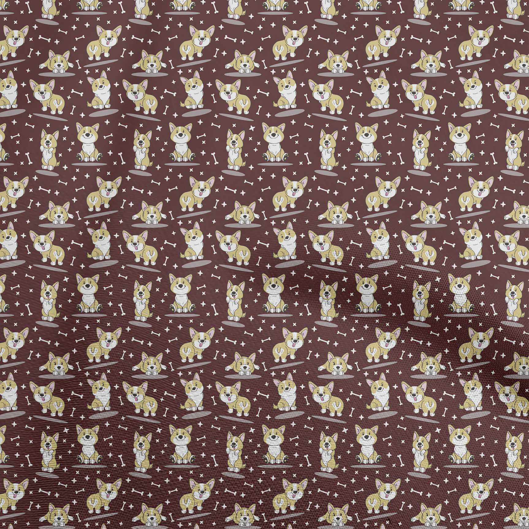 

oneOone Cotton Flex Dusty Teal Green Fabric Dog Sketch Швейний матеріал Друкована тканина у дворі 40 дюймів 42 Inch Wide - Viscose Chiffon малиновий