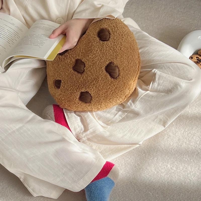 Throw Fun Biscuit Pillow Cute Cookie Plush Cushion For Nap And Home Office Decor