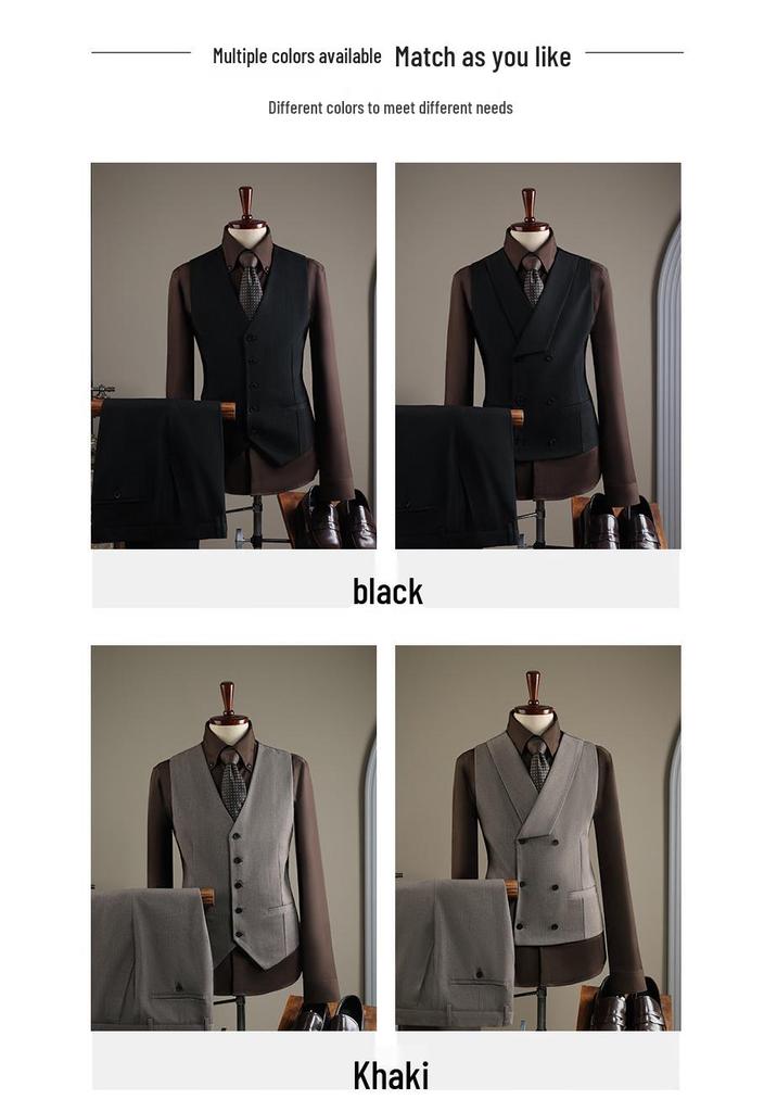 Plus Size Men's Striped Business Casual Wedding & Formal Suit Set