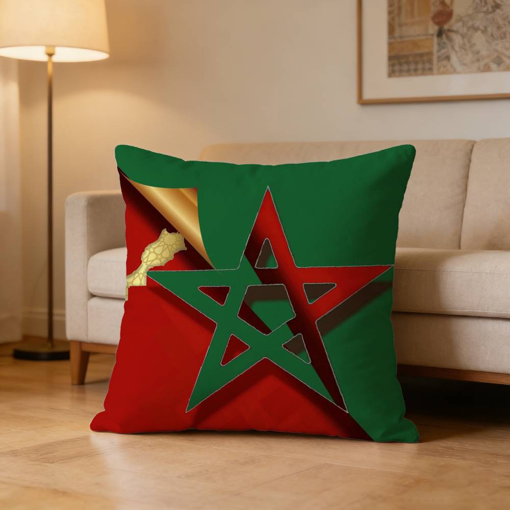 Popular MMorocco Flag Pillow Case Cushion Cover Throw Pillow Case For Car Sofa