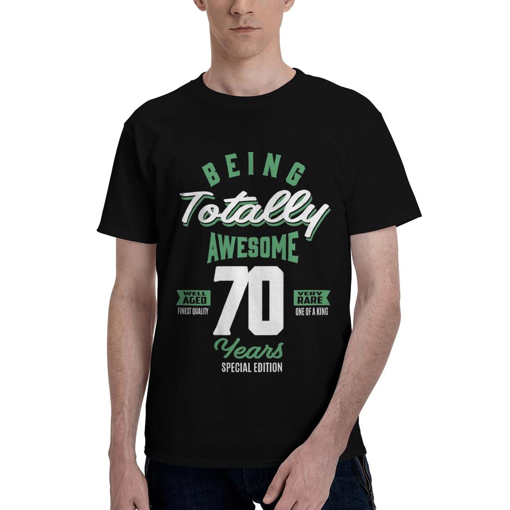 Awesome 70 Years Men T Shirt 70 Birthday Casual Tee Shirt Short Sleeve Round Neck Pure Cotton Classic Clothes TShirt