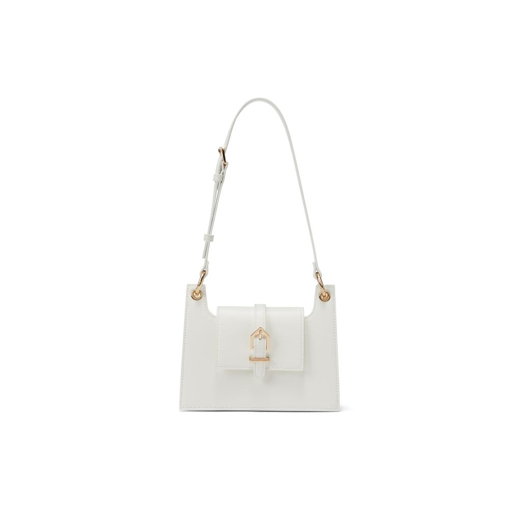 New CHARLES&KEITH PU Shoulder Bag, Portable Crossbody Bag Small Women's White/Brown CK2-20701342