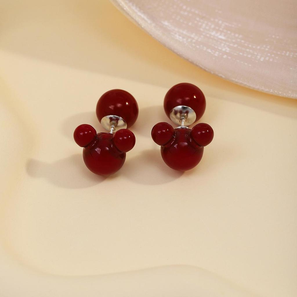 Ankerla Red Bow Heart Earrings: Enhance Skin, Slim Face, Exude Luxury - Perfect for New Year Elegance