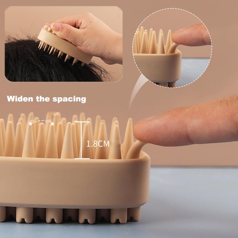 3-In-1 Heart-Shaped Silicone Scalp Head Massager Soft Comb Wet Dry Hair Root Care Makeup Brush Cleaning Shampoo Shower Tool
