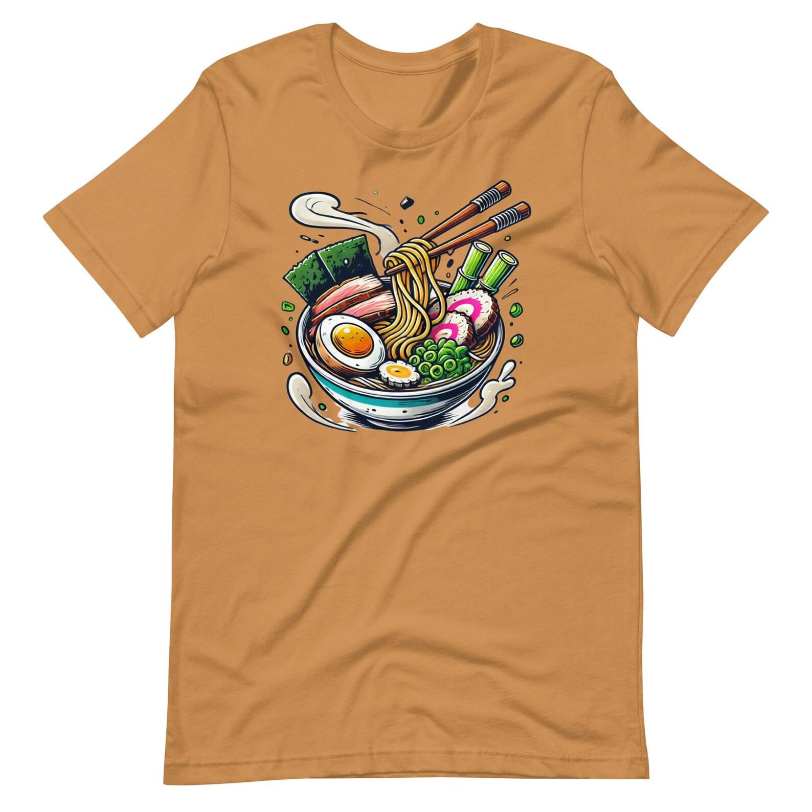 Ramen Bowl Graphic T-Shirt - Foodie Tee for Ramen Lovers, Japanese Noodle Shirt 3XL