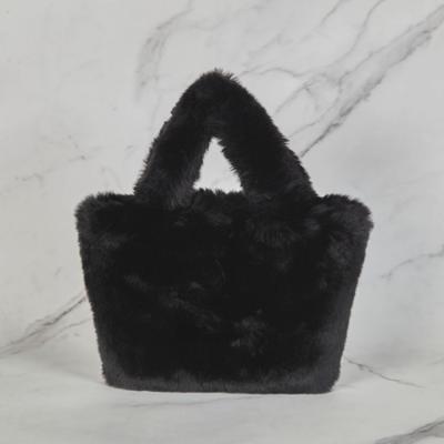 Fur Tote   Crossbody Bag   Black  Maiab0024 