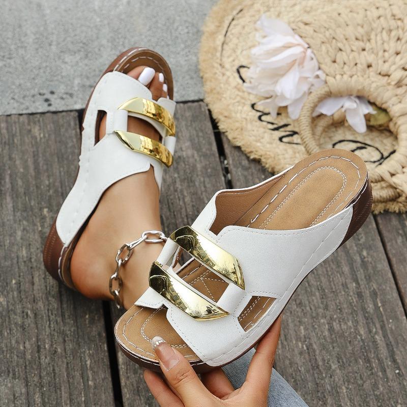 

Повседневные шлепанцы на толстой подошве с открытым носком, летние, с ремешком и вырезом, женские шлепанцы на плоской подошве, крутые 36 белый