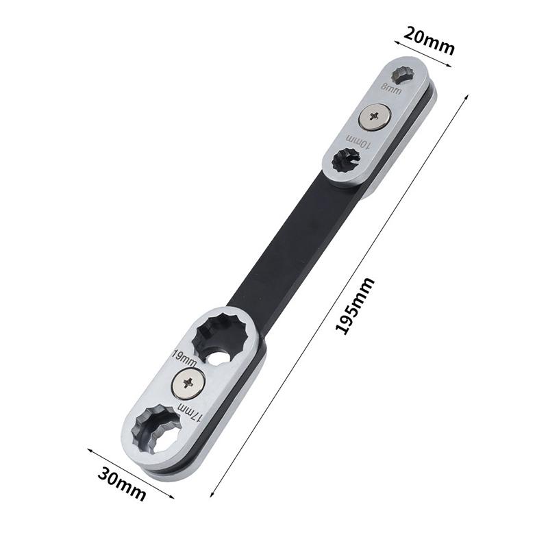 8 10 12 16 19mm 8 in 1 360° Drehung Kombinationsschlüssel Metrisch Ringmaulschlüssel für Heim- und Automobilreparatur Handwerkzeuge