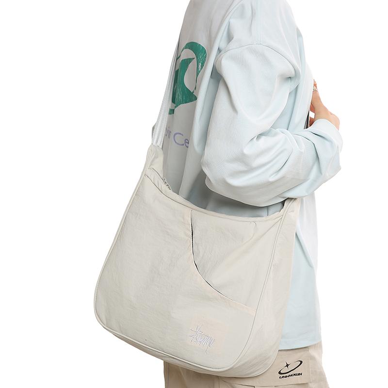 Solid Color Large Capacity Shoulder Bag Women's Crossbody Bag Men Commuter Tote Bag