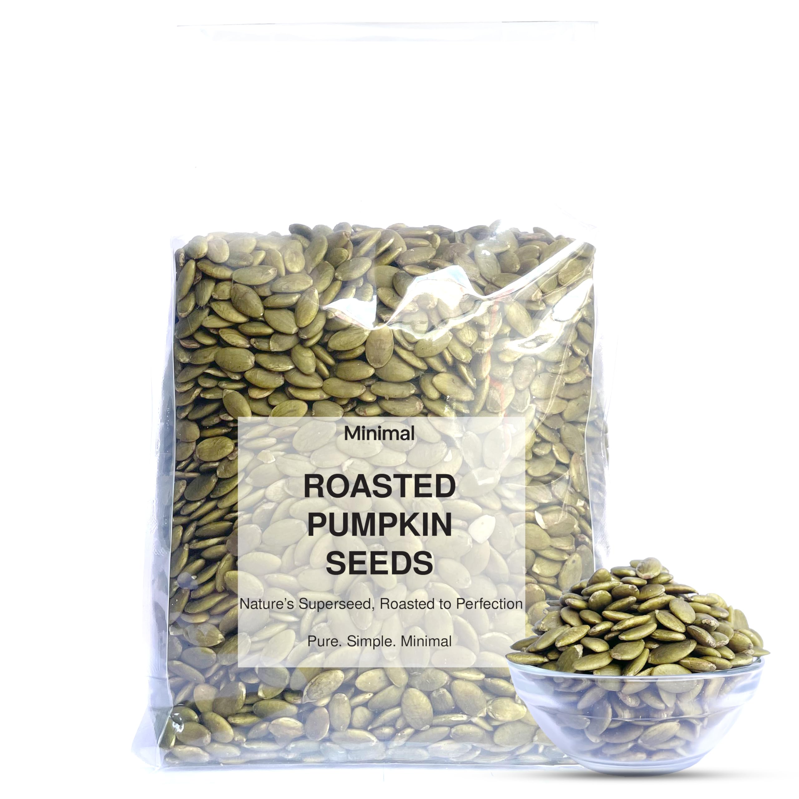 

Minimal Roasted Pumpkin Seeds - 800g | Crunchy, Lightly Roasted | High Protein, Rich in Magnesium | Ideal for Snacking, Salads & Smoothies