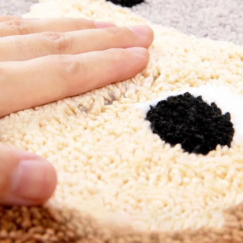 Floor Rug Door Mats Cute Animal Embroidery Bathroom Door Absorbent Pads Toilet Indoor Anti Slip Mats Welcome Mat