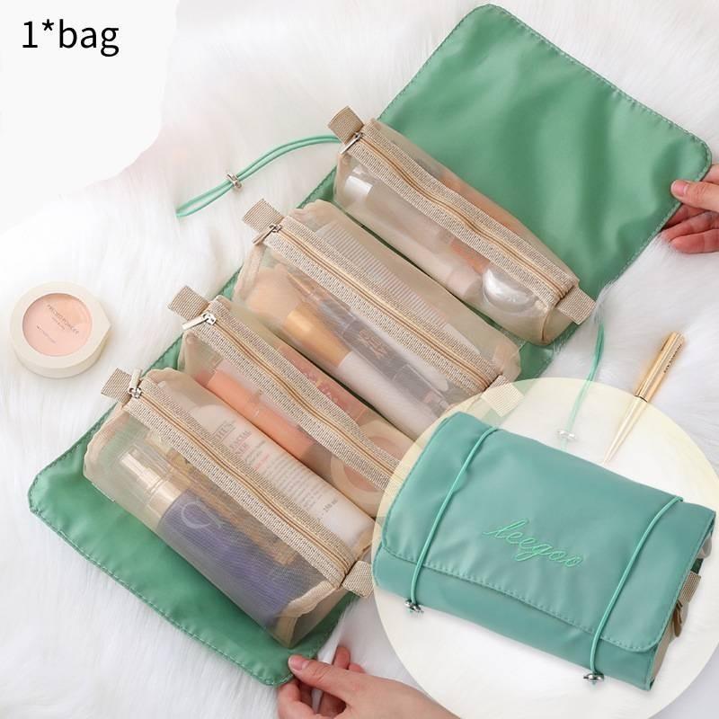 

Large Capacity Portable Detachable Toiletry Cosmetic Bag Storage Bag Makeup зелёный