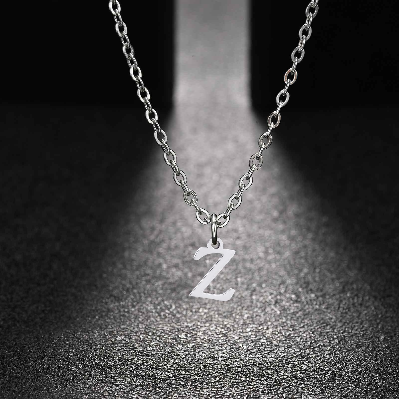 

26 Letters A-Z Initial Pendant Necklaces for Women,Alphabet Pendant Rolo Chain Necklace,Simple Fashion Collar Jewelry Gift