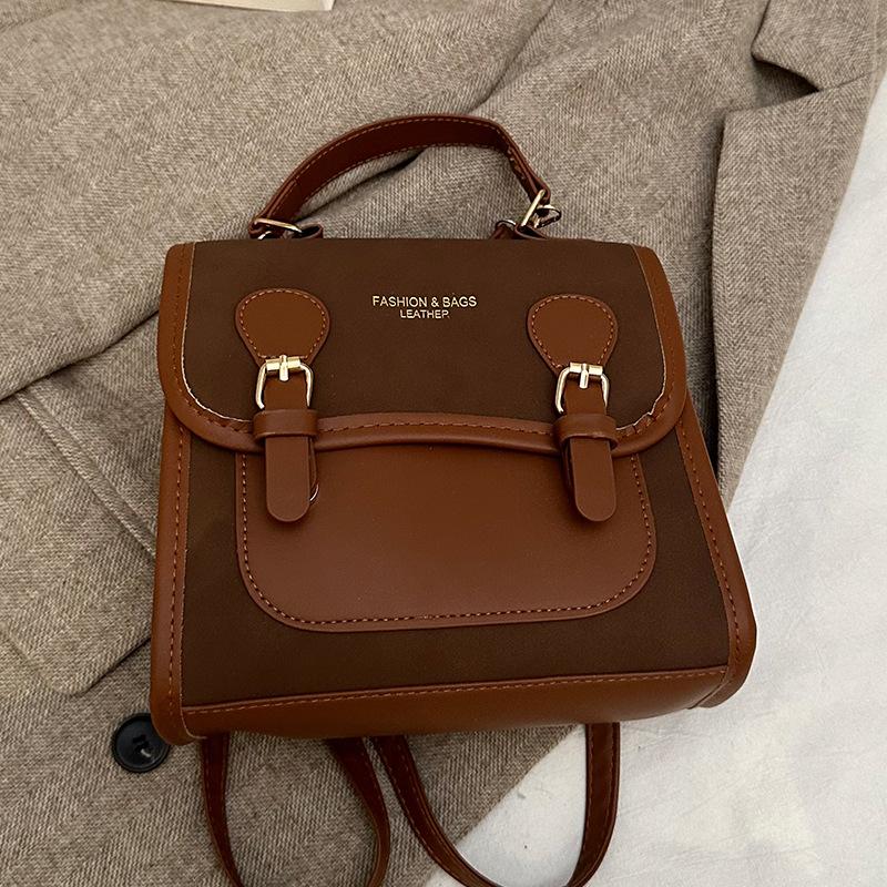 

Ретро Мода Контрастный Цвет Рюкзак для Женщин Новый Стиль Нишевая Универсальная Сумка для Студентов Колледжа Повседневная Женская Сумка для Занятий