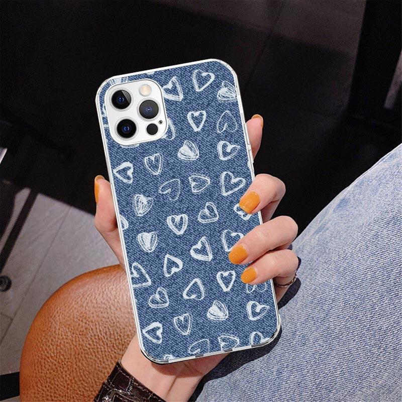 Jeans Cowboy Denim Printed Phone Case For iPhone 17 Air 16 Pro Max 16E 15 + 14 Plus 11 12 13 Mini 7 8 SE Gift Print Cover Fundas