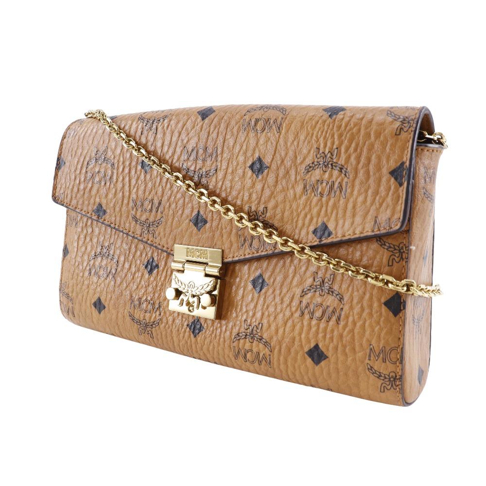 MCM Tracy Medium Shoulder Bag MYZ 28AME05 CO001 Vicetos 2-way Clutch Brown PVC/leather Women Used