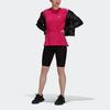 adidas Originals T Shirts Women's Magenta Crew Neck Moderate Straight Fit GN3172