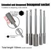 1Pc 5.5-19Mm Lengthen Electric Drill Socket Head Bolt Nut Driver Bit Impact Drill Bits Adapter Socket Wrench Extension Bar 150Mm