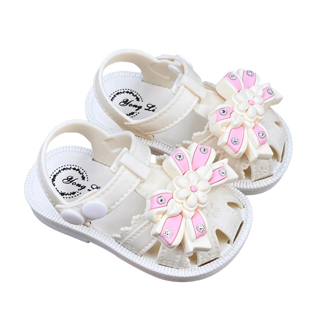 New Girls' Sandals for Summer, Toddler Baby Anti-slip Walking Shoes with Closed Toe