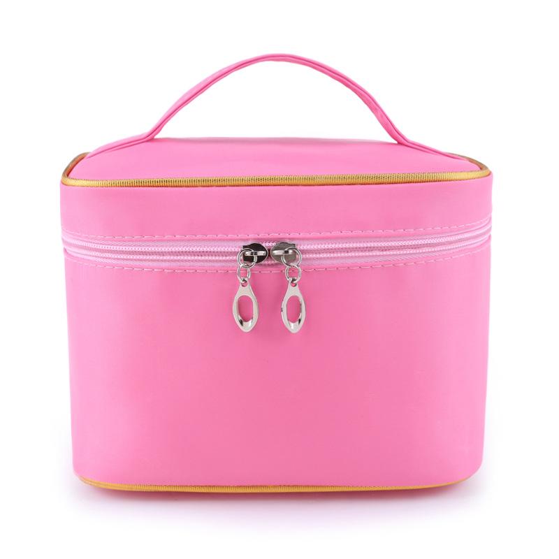 

Косметичка большой вместимости Простая складная портативная дорожная для хранения туалетных принадлежностей розовый