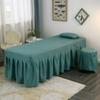 Gonna per lettino da salone di bellezza Copertura per lettino da spa con foro per il viso Copertura quadrata per lettino da massaggio Lenzuolo copriletto Gonna per lettino Copertura per lettino da tavolo per trattamenti SPA