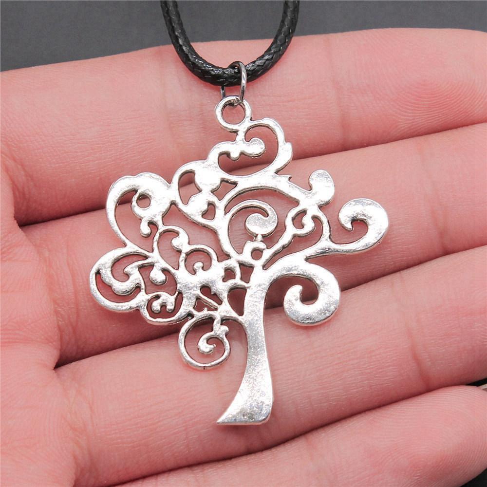 Tree of Life Nature Growth Pendant Antique Bronze Metal Daughter Choker Necklace Trendy Gift