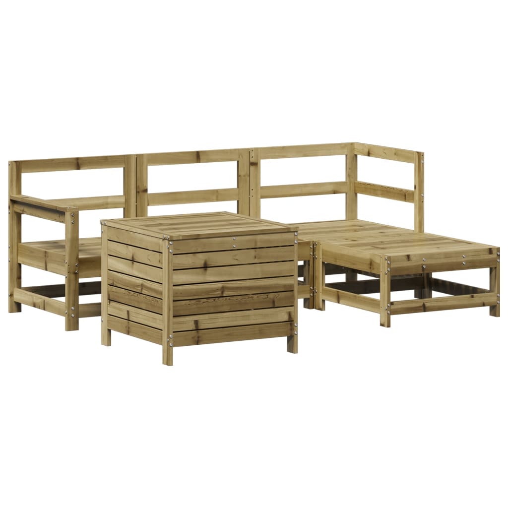 5 Piece Garden Sofa Set Pressure Treated Pine Wood