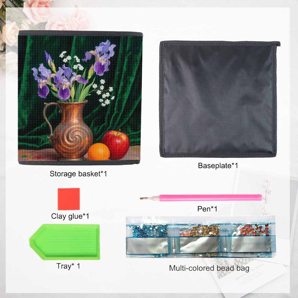 Beautiful Lavender 5D Diamond Painting Storage Basket Full Round Drill Mosaic Diamond Embroidery Cross Stitch Kits Home Decor Home Decor