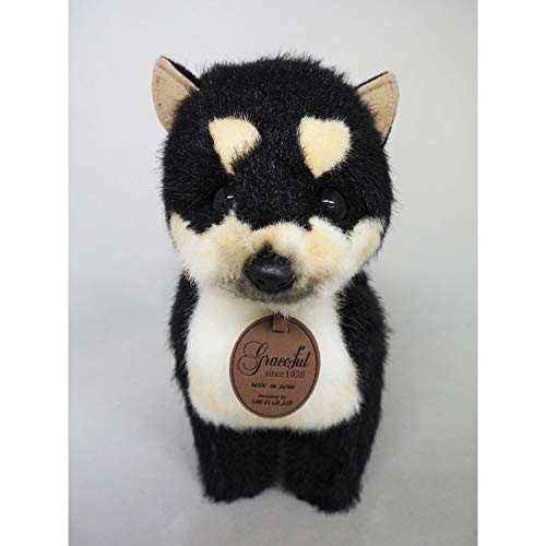 Sanei Boeki Graceful Dog (Made in Japan) Shiba Inu Small, Black, Standing Plush Toy, Total Length 24cm, I6856