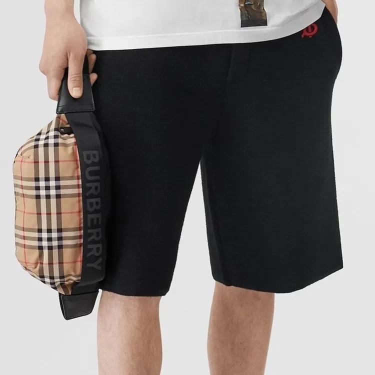 Burberry Checked Monogram Print Calfskin and Polyamide Shoulder Crossbody Waist Bag Medium Size Unisex Beige