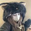 Plush and Cute Cat Ears Hat Women's Thickened Face Revealing Small Ear Hat Warm Lei Feng Hat
