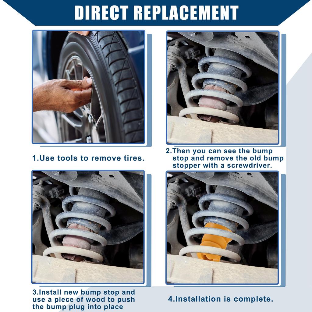 Hihaha No.31306791712 Front Jane Bumper Cushion Rubber with Dust Cover Stop Bush Anti-collision/BMW Yellow Black 1 Set