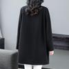 Plus Size Women's POLO Collar Mid-Length Fleece Sweatshirt - Casual Warm Coat for Autumn and Winter