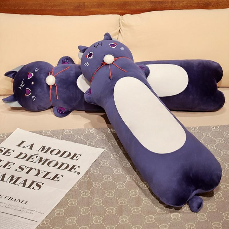 Cat Plush Body Pillow Cute Wander Cat Stuffed Toy Decorative Long Body Pillow Sleeping Back Cushion Anime Gifts