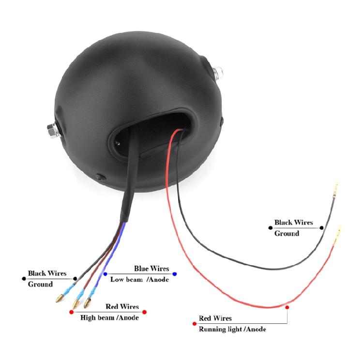 6,5" Motorrad LED Runder Scheinwerfer Fern-/Abblendlicht Zusatzscheinwerfer Lampe